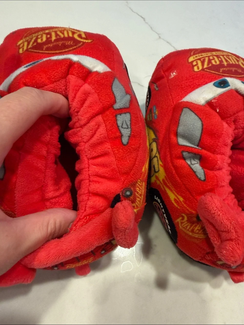 Rust-eze Lightning McQueen Plush Slippers - Red
